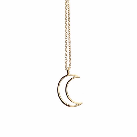 golden threads Jewelry - Crescent Moon Dainty Pendant Necklace